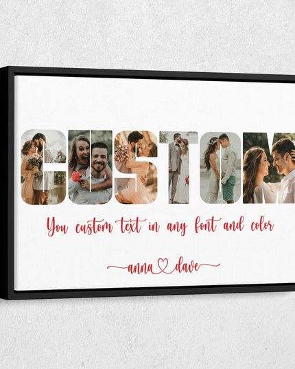 Custom Name Picture Collage Canvas Art Poster Personalized Text Photo Frameless Mural Home Birthday Gift Home Wall Decoration Pr