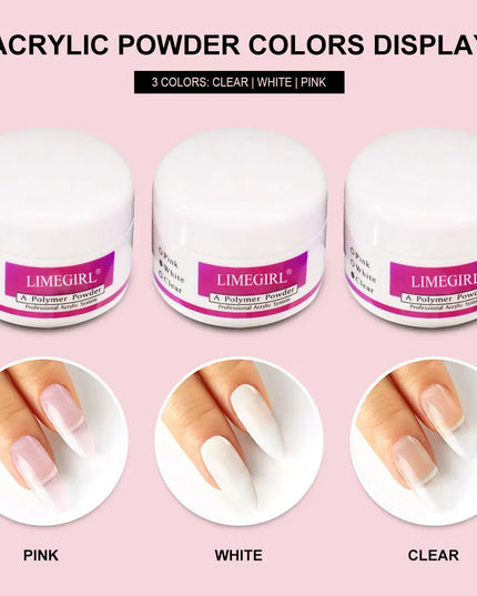 Nail Acrylic Powder and Liquid Monomer Nails Art Decoration For Manicure Set Kit Crystal Nail Glitter 3D Nail Tips Carving Tools