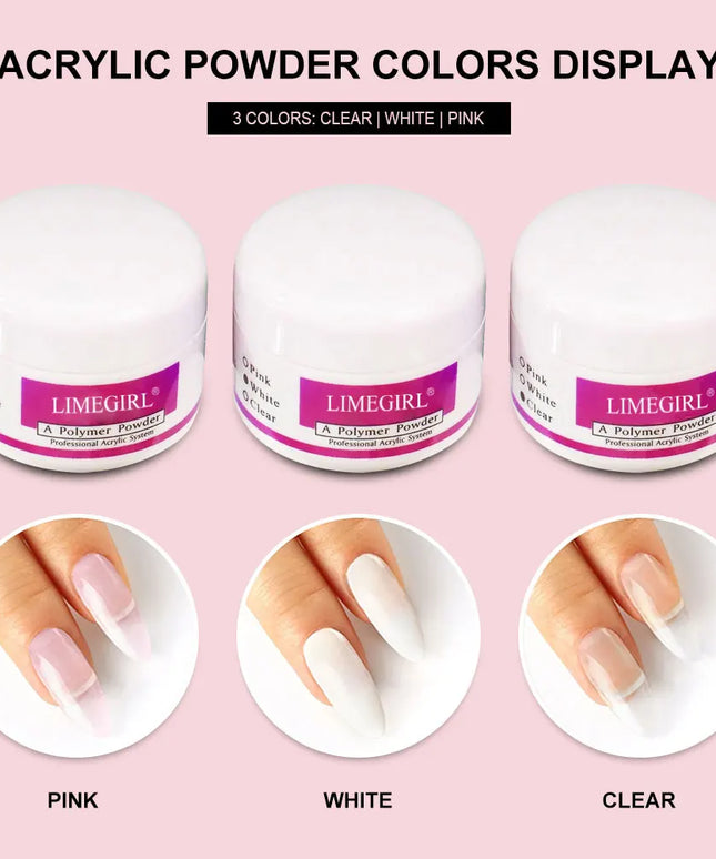 Nail Acrylic Powder and Liquid Monomer Nails Art Decoration For Manicure Set Kit Crystal Nail Glitter 3D Nail Tips Carving Tools