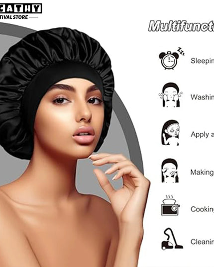 Hair Bonnet For Sleeping Women Wide Brim Sleep Cap Hair Bonnet For Curly Hair Showercap Children Men