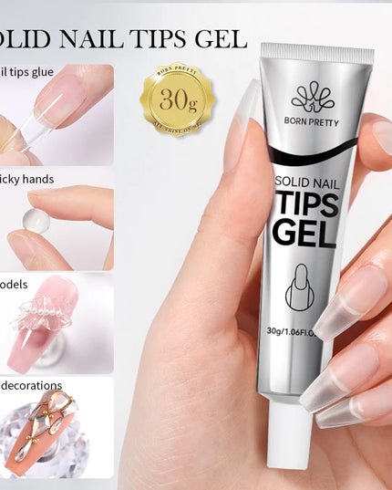 BORN PRETTY 15ml Clear Non Stick Hand Extension Gel 3D Shaping Sculpting Carving Nail Art Solid Hard Gel for Fake Nail