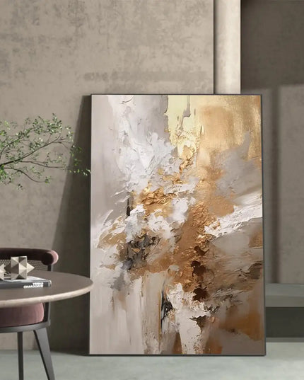 Abstract Texture Oil Painting On Canvas Minimalist Art Large Wall Art Gold Wall Decor Handmade Painting Living Room Decor Gift