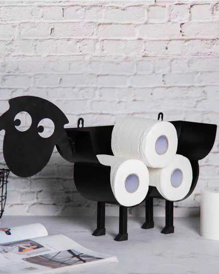 Cute Metal Sheep Dog Shape Toilet Tissue Rack Iron Free Standing Storage Rack Roll Paper Holder Bathroom Accessories