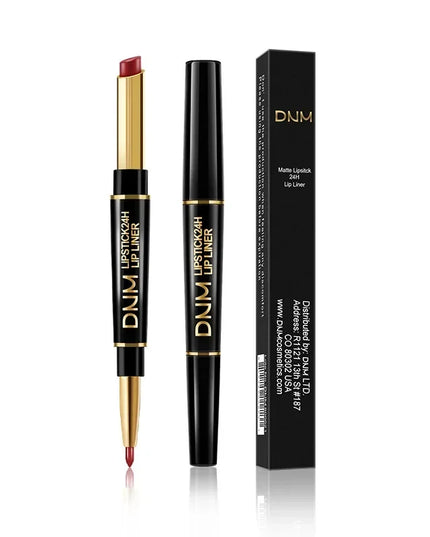 DNM Double-ended Matte Lipstick Pencil Non-stick Cup Long Lasting Lipstick Lip Liner Waterproof 2 In 1 Lip Stain Pencil Makeup