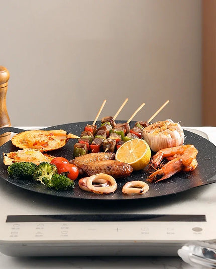 Roasting Round Pans Korean Aluminum Nonstick Grill Top Griddle Pan Bbq Fry Grill Outdoor Cast Iron Barbecue Griddles Grill Pans