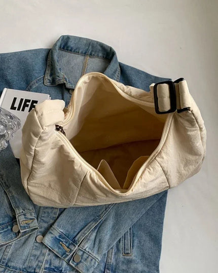 Trendy Women's Soft Cloth Shoulder Bag Solid Color Student 2025 Spring Y2k Casual Style Big Handbags Crossbody Bags for Women