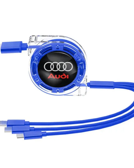 3 In 1 Micro USB Type C Charging Cable Multi Charger For Audi Sline A4 TT A6 A3 A8 Q3 Q5 Q7 Q8 A5 A6 C7 Q5 B9 B7 Car Accessories