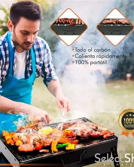 Portable BBQ Charcoal Grill Stainless Steel Small Mini BBQ Tool Kit Outdoor Cooking Camping Picnic Beach Portable BBQ