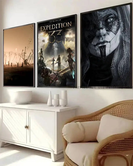 1pc Game Clair O-Obscur E-Expedition 33 Poster Self-adhesive Art Waterproof Paper Sticker Coffee House Bar Room Wall Decor