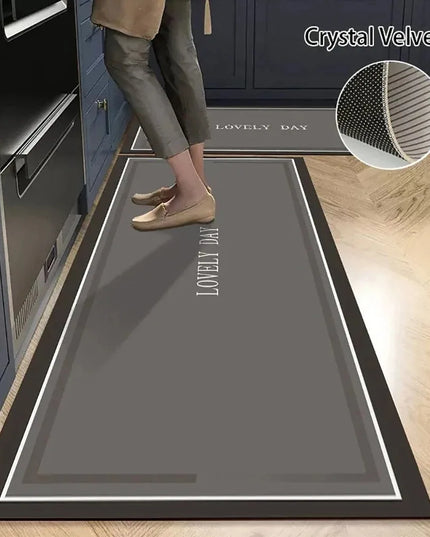 Non-slip Kitchen Mat Long Rugs Crystal Velvet Carpet for Living Room Absorbent Foot Mats Bedroom Doormat Alfombra Small Rugs