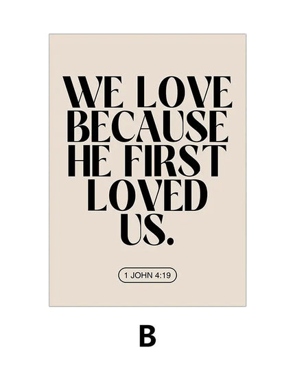 Motivational Bible Quotes Canvas Art Poster Prints Simple Black Words Wall Decorative Picture for Living Room Bedroom