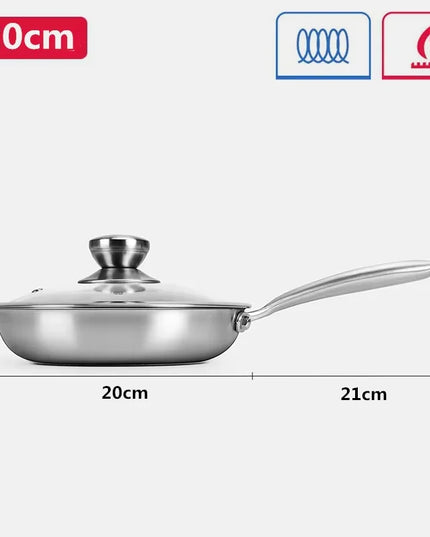 Stainless Steel Frying Pan Non Stick Frying Pan Honeycomb Skillet Kitchen Egg Steak Frying Pan Compatible with All Cooktops