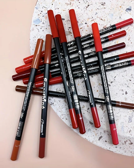 12 pcs Long-Lasting Lipstick Set with Professional Lip Liner Pencil and Matte Lip Gloss for Women Valentine's Day Gifts