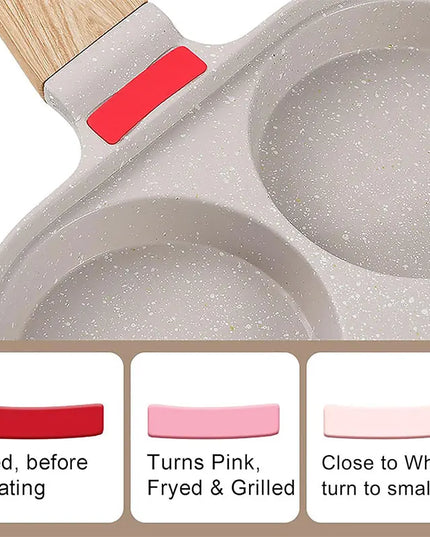 Deepened Egg Frying Pan with Lid 4-Cup Nonstick Granite Omelette Pan Skillet Pancake Pan Healthy Breakfast Egg Cooker Pan