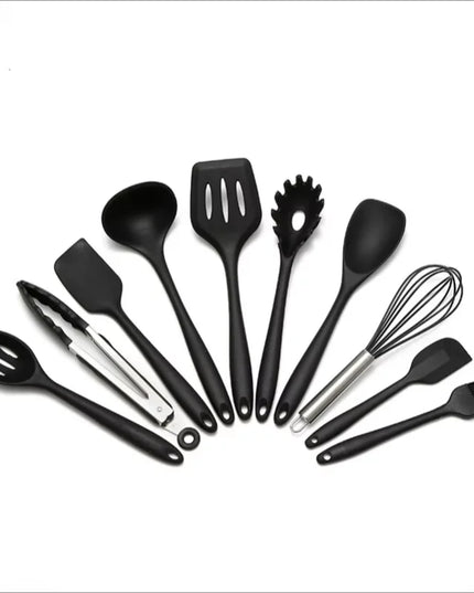 10 PCS Silicone Cookware Set Kitchen Cooking Tools Baking Tools Tableware Silicone Shovel Spoon Scraper Kitchen Accessories