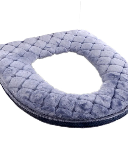 Bathroom Toilet Seat Cover Soft Winter Warm Plush Cushion O-shaped Washable Toilet Lid Cushion Household Supplies 37cm×44cm
