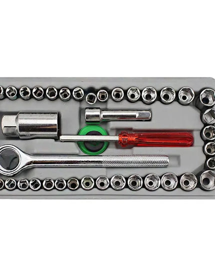 New 40Pcs/Set Car Vehicle Tool-box Socket Wrench Combination Repair Hand Tools Kit  Auto Repairing Tool Set