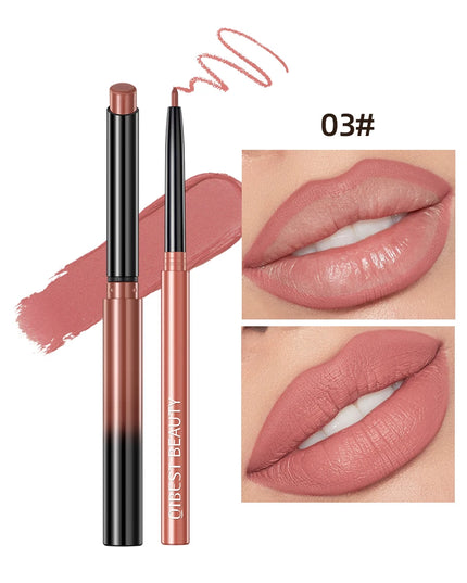 QIBEST Matte Nude Lipstick Pen Long Lasting Lipliner Lip Pencil Waterproof Lip Liner Contour Sexy Red Lip Makeup Set For Women