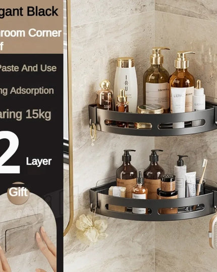 No Drill Wall Corner Bathroom Shelf Corner Shelf Storage Organizer Shower Shelf Shampoo Makeup Bathroom Accessories Towels Rack
