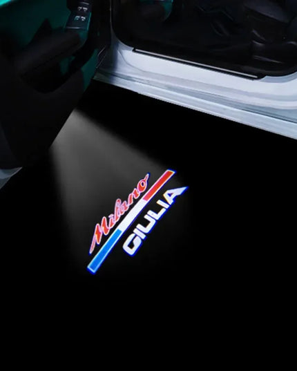 2Pcs Fashion LED Car Door Welcome Light Logo Projector for Alfa Romeo Spider Giulia Giulietta 147 156 159 Mito Stelvio GT Spider