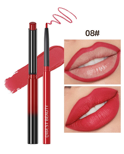 QIBEST Matte Nude Lipstick Pen Long Lasting Lipliner Lip Pencil Waterproof Lip Liner Contour Sexy Red Lip Makeup Set For Women