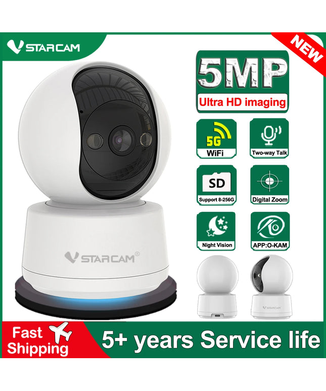 Vstarcam 5MP Home IP Camera Smart Video Camera With AI Humanoid Detection 5Ghz Wifi Full Color Night Vision Child safety Camera