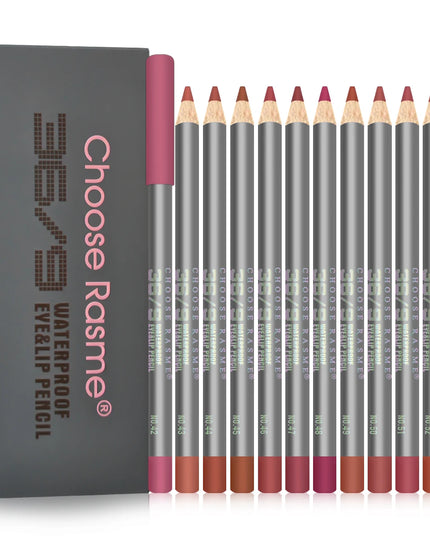 12pcs Velvet Matte Lip Liner Set - Long-Lasting Versatile Shades Longlasting Lip Makeup Berry, Brown, Pink Lip Pencil