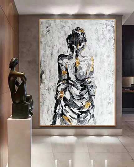 Nude Girl Painting Figurative Handmade Oil Painting Home Artwork Large Abstract Girl Hand Painted Painting On Canvas Wall Art