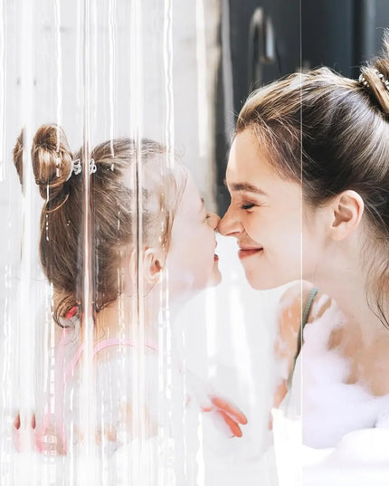 1pc Waterproof Clear Shower Curtain with Bottom Magnets & Metal Grommets Plastic Transparent Shower Curtain Liner for Bathroom