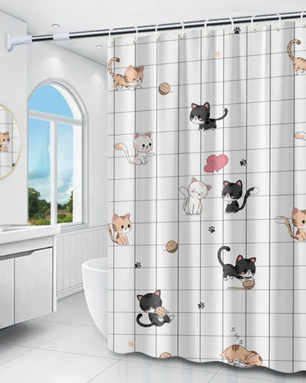Mildew Proof Shower Curtain High Quality PEVA with 12 Hook Bathroom Curtain 180*150cm Thickened Printed Shower Curtain