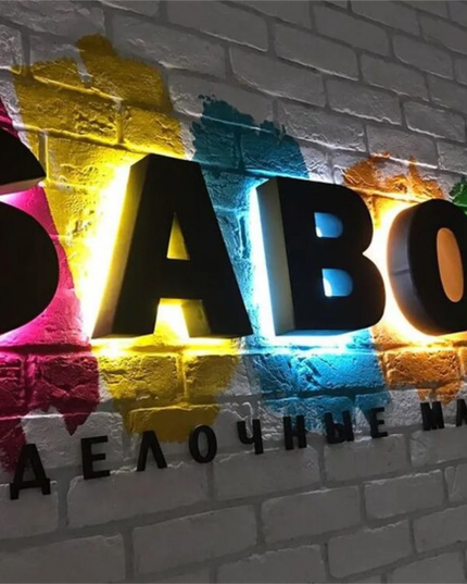 Custom Illuminated Backlit Sign Business Logo 3d Metal Letters Signage Stainless Steel Metal Sign Outdoor Signs Dropshipping