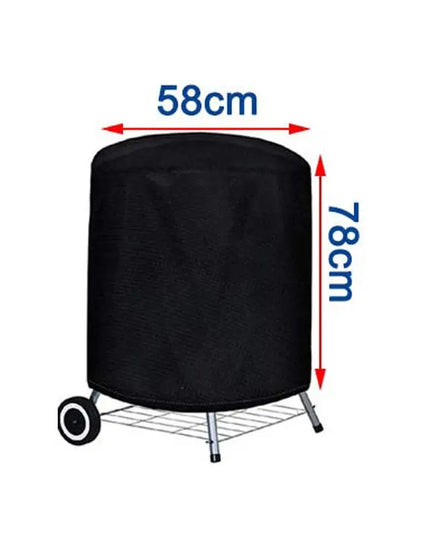 Round Black Outdoor Grill Cover Fire Pit Stove BBQ Covers Waterproof Heavy Duty Garden 210D Cloth Electric BBQ Protection Cover