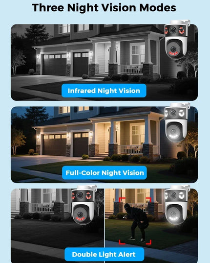 10MP 5K Dual Lens Dual Screens Wifi Security Camera 5X Digital Zoom Video Surveillance Night Vision Human Detection O-KAM PRO
