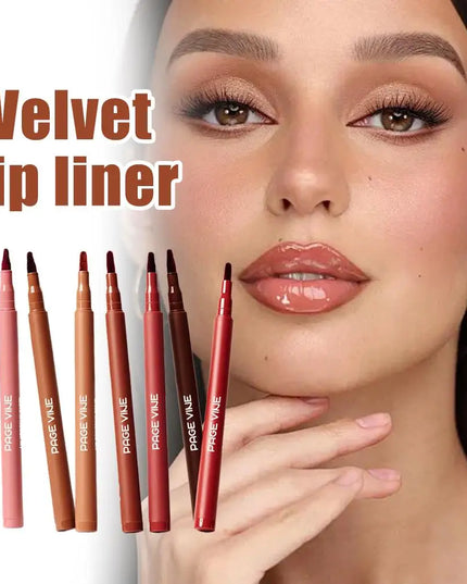 1PCS Velvet Lip Liner Waterproof Smudge Proof Long Lasting Color Highly Pigmented Velvety Texture Precise Definition Makeup