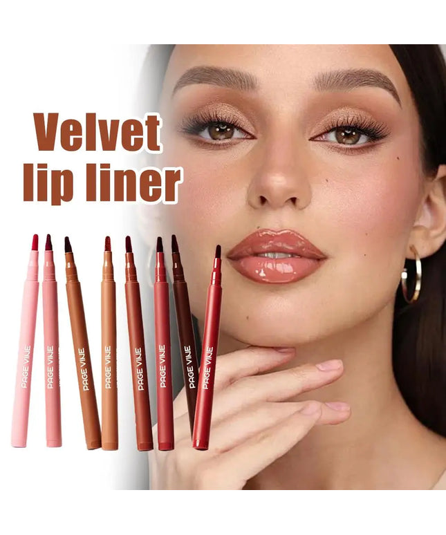 1PCS Velvet Lip Liner Waterproof Smudge Proof Long Lasting Color Highly Pigmented Velvety Texture Precise Definition Makeup