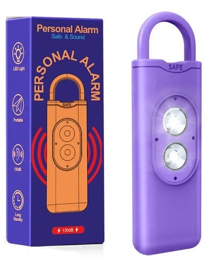 Self Defense Alarm 130DB LEDLight Anti-wolf Alert for Girl Child Women Carrying Scream Loud Panic Alarm Emergency Alarm Keychain
