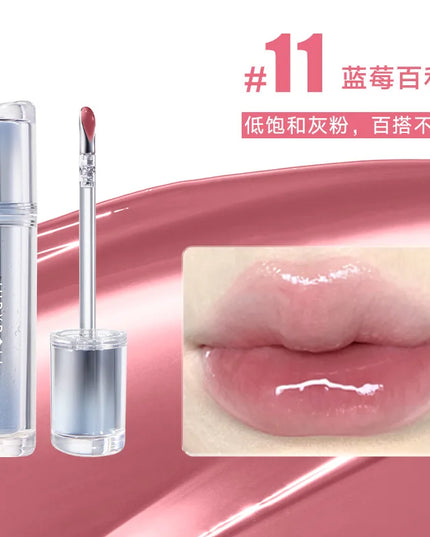 Judydoll Ice Iron Lip Glaze Lipsticks Non-Stick Cups Mirror Shine Watery Lip Lotion Metal Brush Head Makeup Cosmetics