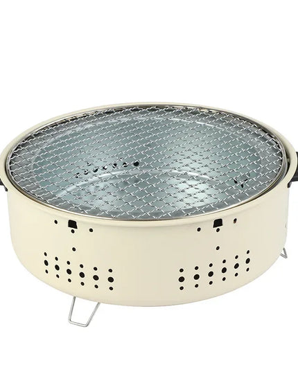 Portable Barbecue Grill Korean Charcoal Stove Stainless Steel Split BBQ Stove Round Non-stick Barbecue Rack For Outdoor Camping