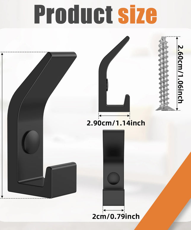 6PCS Heavy Duty Hook 22lbs Load Capacity Space Aluminum Towel Hook Clothes Coat Hook for Bathroom Kitchen Bedroom