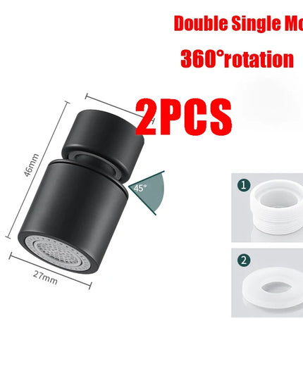 360°Universal Kitchen Faucet Anti-splash Aerator Bathroom Tap Rotatable Faucet 2 Mode Tap Nozzle Bubbler Kitchen Sink Faucet