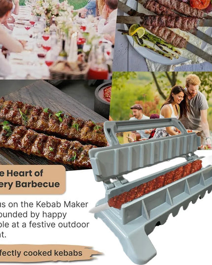 NewSingle Row Kebab Maker Bbq Meat Skewer Machine Kebab Press Maker Reusable Plastic Bbq Skewer Maker Kebab Preparation BBQ Tool
