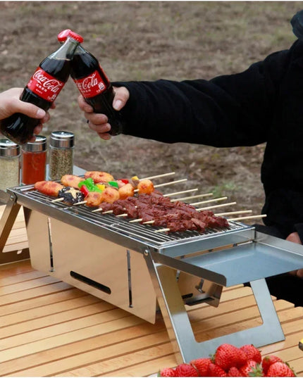 Stainless Steel Barbecue Stove Outdoor Charcoal Folding Barbecue Rack Household Small  Folding Carbon Barbecue Skewer Stove  bbq