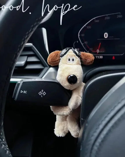Plush Puppy Clutch Decoration Car Wiper Turn Signal Switch Decoration Cute Dog Car Wiper Doll Interior Accessories