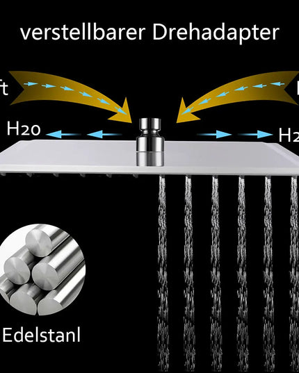 8/10/12 Inch Rainfall Shower Heads Stainless Steel Square Showerhead Ultra Thin Waterfall Shower Head Pressurized Shower Head