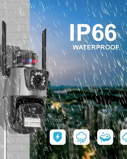 PTZ Camera Outdoor 3MP 4K HD Dual Lens Dual Screens WiFi Security IP Camera Auto Tracking Wirelss CCTV Surveillance Camera