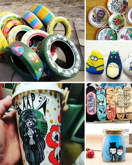 Car Paint Pen Waterproof Car Wheel Tire Oily Painting Mark Pen Auto Rubber Tyre Tread CD Metal Permanent Paint Marker