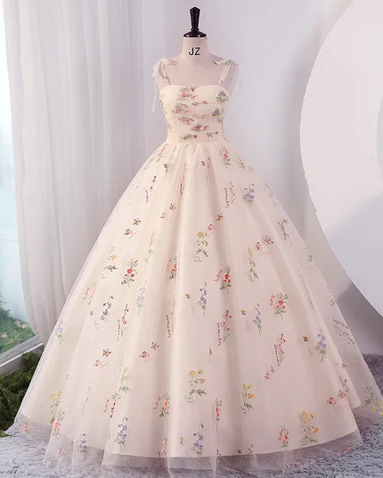 Luxury Floral Embroidery Long Prom Evening Wedding Shooting Dresses Women 2025 Summer Party Formal Occasions Reception Dress