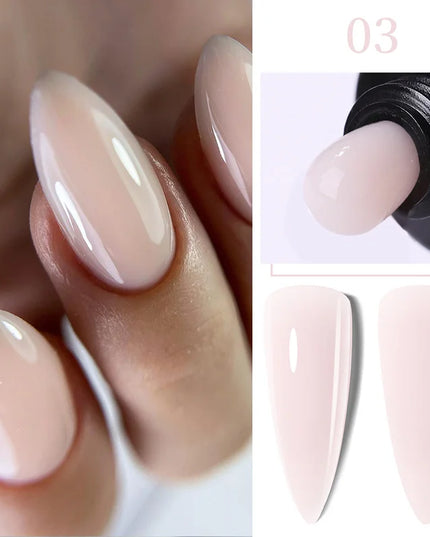 LILYCUTE 15ML Quick Extension Gel Nail Polish Nude Milk White Color Finger Prolong Acrylic Crystal Construction Hard Gel Varnish