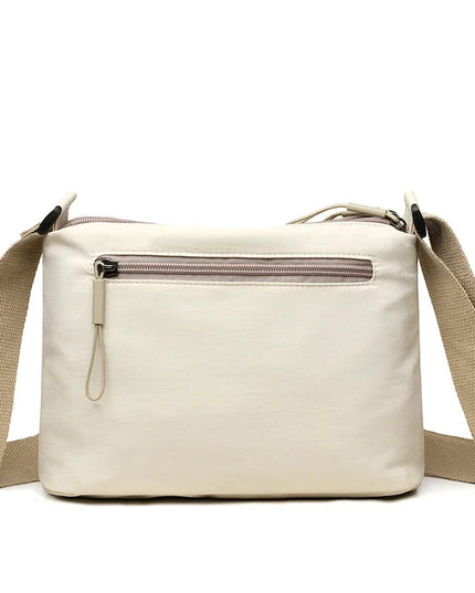 3 Main Pockets High Capacity Shoulder Crossbody Bag for Women Multi-pocket Purse Canvas Handbag Suitable for Mothers Shopping