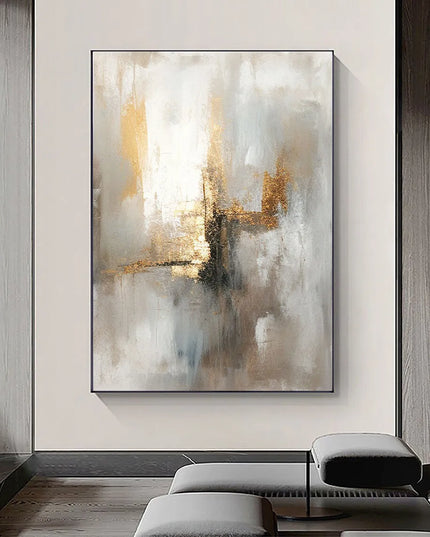 Abstract Gold Beige Handmade Oil Paintings Oil Painting Art Abstract Wall Decor Modern Art Gray Abstract Art Gold Foil Pictures